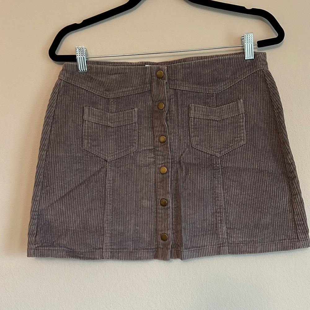 Gray Corduroy Skirt